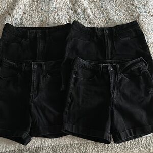 4 pairs black Old Navy High Rise WOW jean shorts size 4
